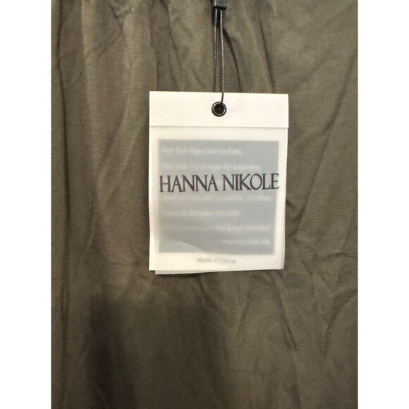 Hanna Nikole Womens Top Long Sleeve Lace Cutout Blouse Olive Green Size Medium - Picture 3 of 5